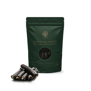 Essential Finest Duck, Herb & Apple Sausages, 6 st i gruppen Foder m.m / Hundtugg & Godbitar / The Finest serie hos PAW of Sweden AB (Duck apple)